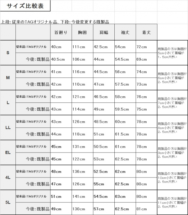 ＴＡＧ施工店向け　通年長袖シャツ【既製品】